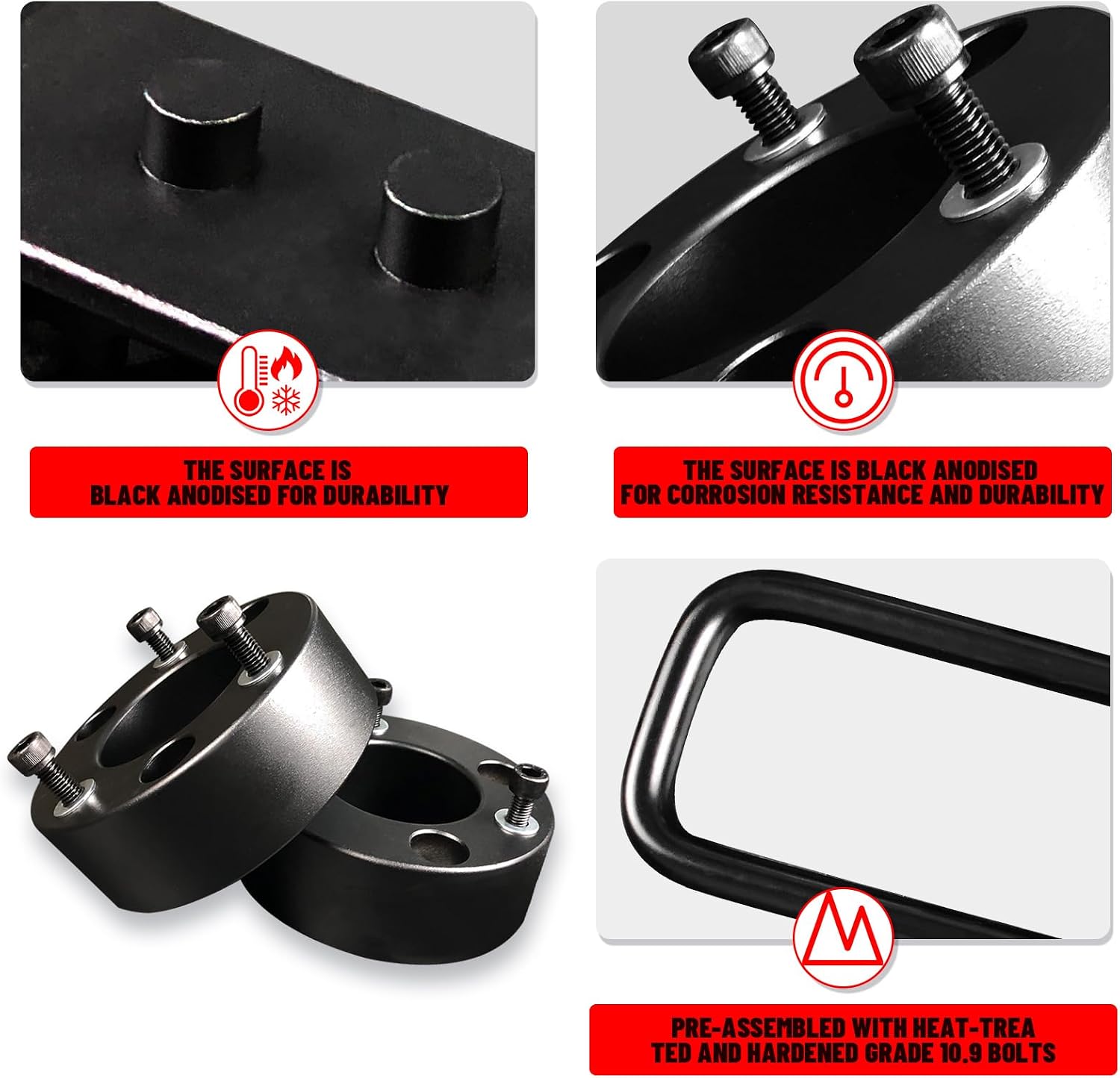 3'' Front 2'' Rear Leveling Lift Kit for 2004-2024 F150 2WD/4WD, 3 Inch Front Strut Spacers + 2 Inch Rear Lift Blocks Leveling Kit