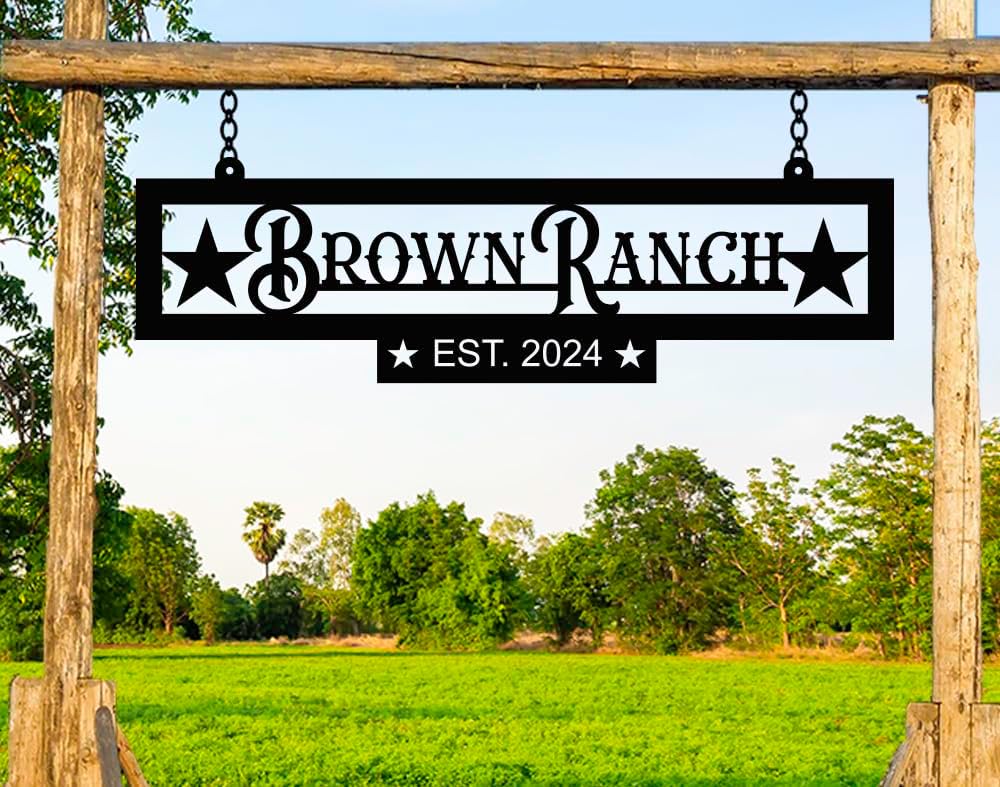 Custom Metal Family Name Farmhouse Sign, Last Name Sign for Farm, Farm Address Sign, Ranch or Farm Signs Indoor Outdoor Personalized, Farmhouse Signs Wall Decor, Farm Sign,