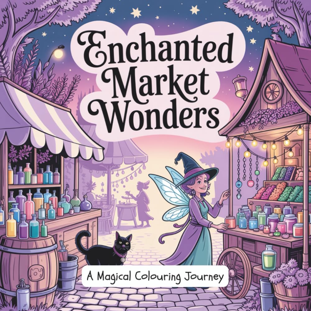 Enchanted Market Wonders: A Magical Coloring Journey Through Fantasy Marketplaces and Whimsical Stalls for Relaxation and Stress Relief