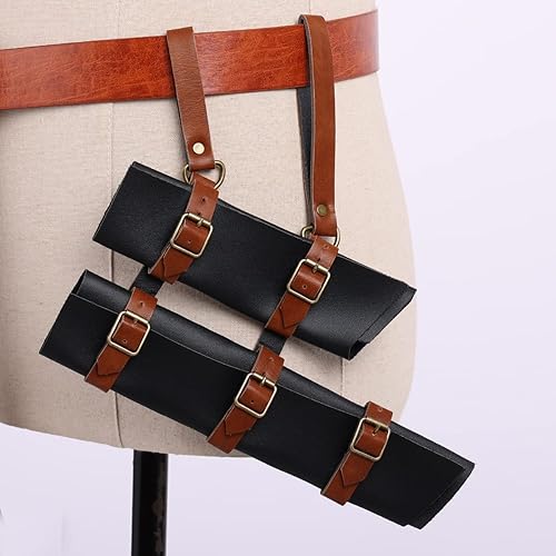 Miniatura 18 de BLESSUME Cinturón medieval de caballero con espada rana funda de estoque, soporte de vaina de estoque, 1 unidad Negro 6