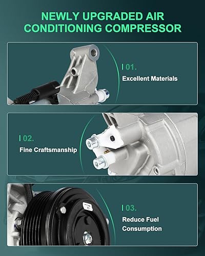 Miniatura 1722 de SCITOO CO 10739C - Compresor de CA compatible con Honda Element 2.4L 2003 2004 2005 2006 2007 2008 2009 2010 2011