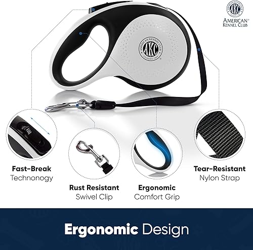 Miniatura 2 de American Kennel Club Correa retráctil para perro, 16.4 pies, sin enredos, agarre ergonómico, freno de una mano, para perros medianos y grandes de