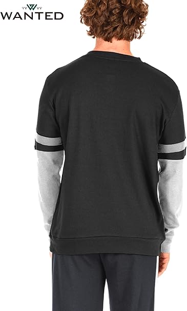 o-day Wanted Winterpyjama voor heren, lang, 100% warm katoen, interlock in box, cadeau-idee voor Kerstmis, pyjama voor heren, katoen, lang, voor volwassenen, jongens, elegant patroon, huiskleding