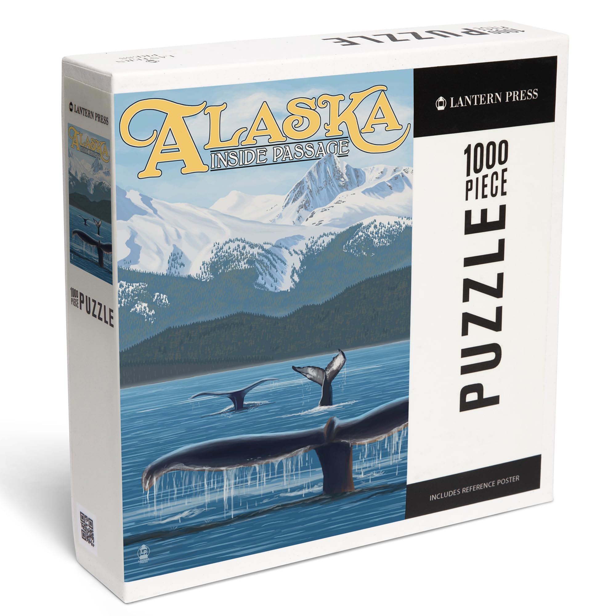Lantern Press Alaska's Inside Passage, Whales 1000 Piece Jigsaw Puzzle for Adults, Made in USA with Reference Poster