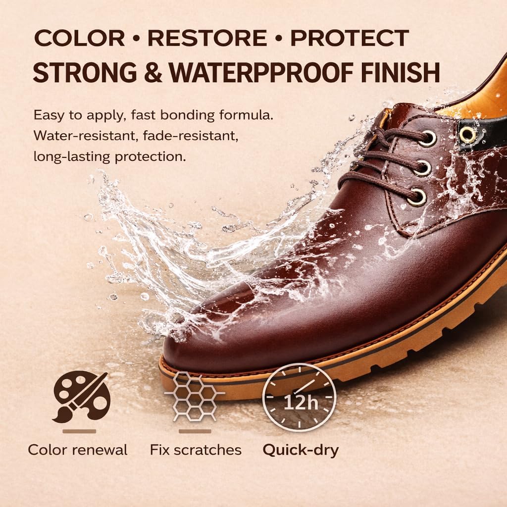 12H Quick-Dry Leather Repair Kit with 3.53Oz Black Leather Recoloring Balm, Filler & 4.23Oz Conditioner and Cleaner, 3-in-1 Vinyl Repair Set for Sofa, Car Seats, Jackets, Purses, Shoes, Faux Leather - Image 5