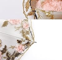 Vista 164 de Honeystore Sombrilla bordada con flor 3D plegable UV con encaje clásico