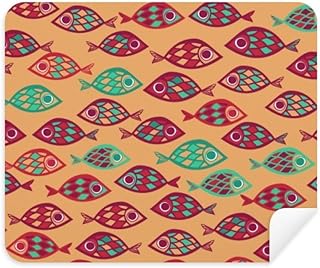 Warm Color Grids Fishes Cleaning Cloth Screen Cleaner 2pcs Suede Fabric