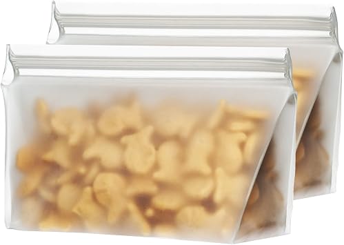 BlueAvocado Re-Zip Seal Reusable 1 -Cup Snack and Lunch Bag، Pack of 2