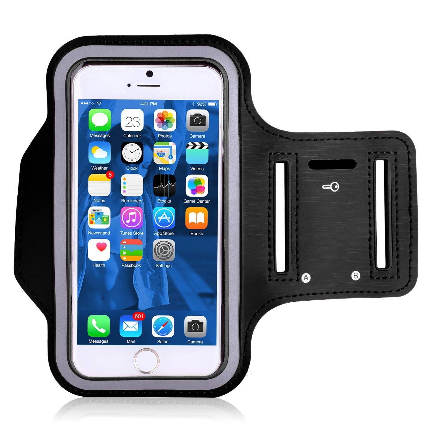 MAKNGRID Water Resistant Armband Case with Adjustable Reflective Velcro, Key Holder and Screen Protector for Smartphones 5.2Inch (Multicolour)