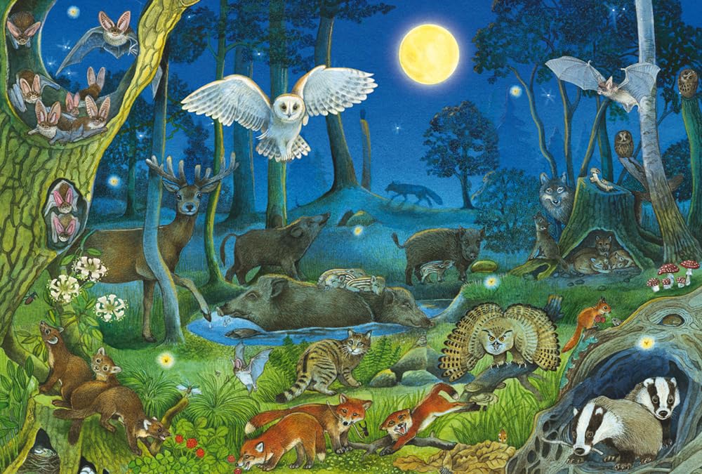 Puzzle Animaux de la Nuit - 100 Pièces pour Enfants