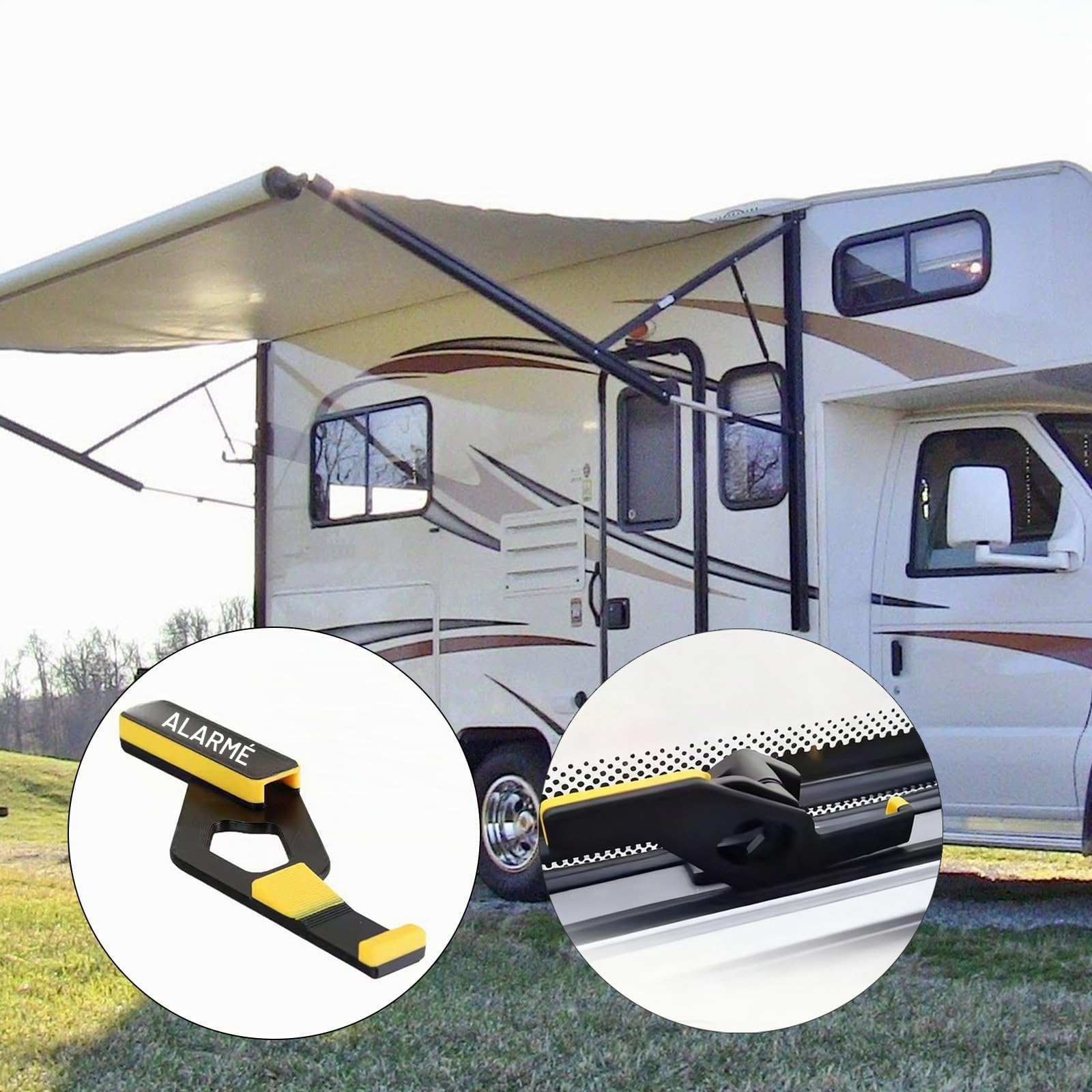 Adamo - Verrous de sécurité pour fenêtre de camping-car - Droit et gauche - Avec montage rapide - Protection antivol droite et gauche - En plastique - Pour camping-car, caravane
