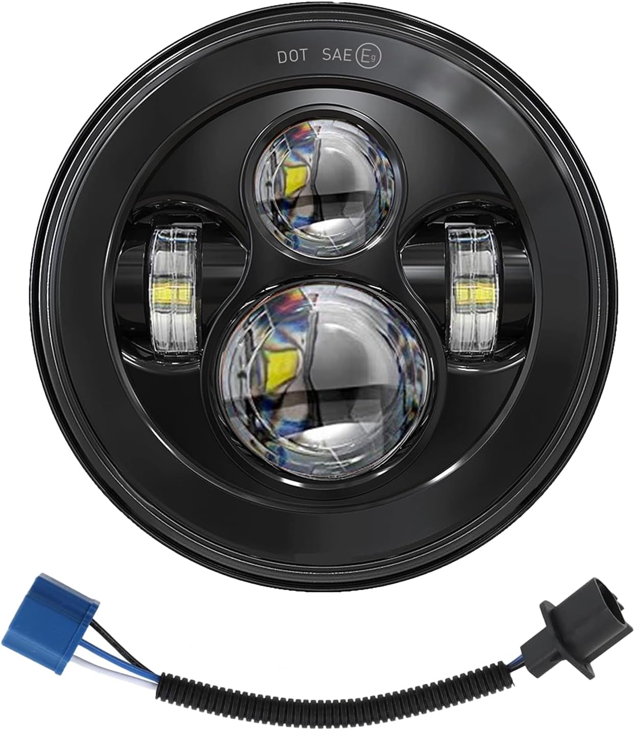 7 inch Motorcycle LED Headlight for Harley Davidson Fat boy Street Glide Heritage Softail Road King Switchback Electra Glide Ultra Classic Chrome,Indian,Yamaha,Suzuki Triumph