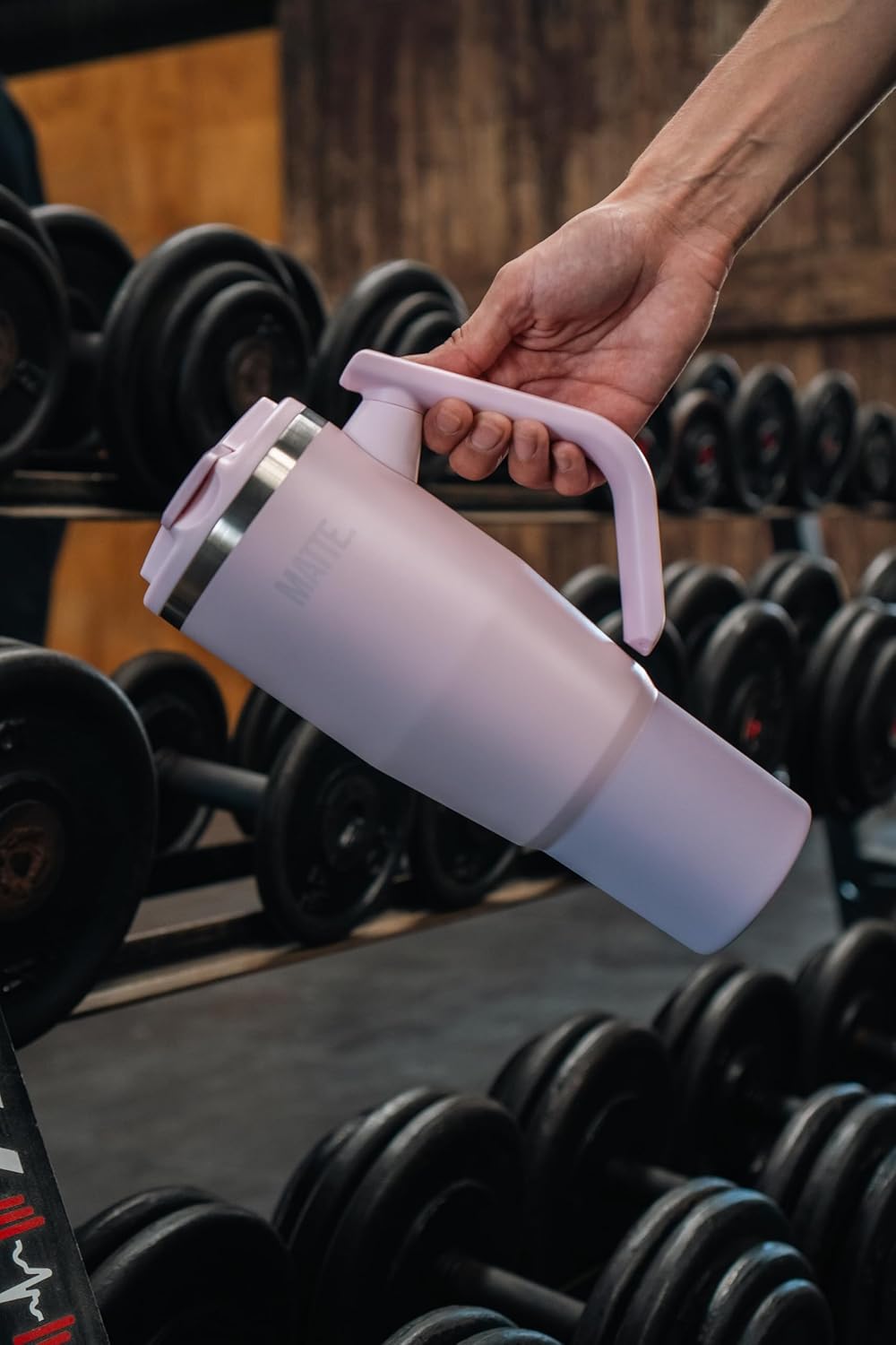 Matte 40 oz tumbler with handle and straw - Leak Proof Tumbler - Insulated Tumblers - Stainless Steel Tumbler - Hot and Cold Drinks - tumblers for women (Pink, 40oz) - Image 6