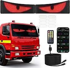 2 Stück Led Augen, 12 x 60 cm Devil Eyes LED-Anzeige mit Fernbedienung & Bluetooth-App, DIY Programmierbare, Flexible LED Laufschrift für Auto, LKW, Werbung, Party-Deko