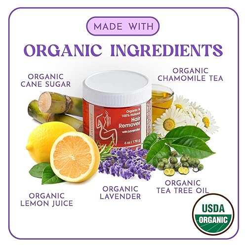 Miniatura 29 de MOOM Cera de azúcar orgánica para depilación para hombres con aloe vera y manzanilla, cera suave para pieles sensibles y cabello de hombres