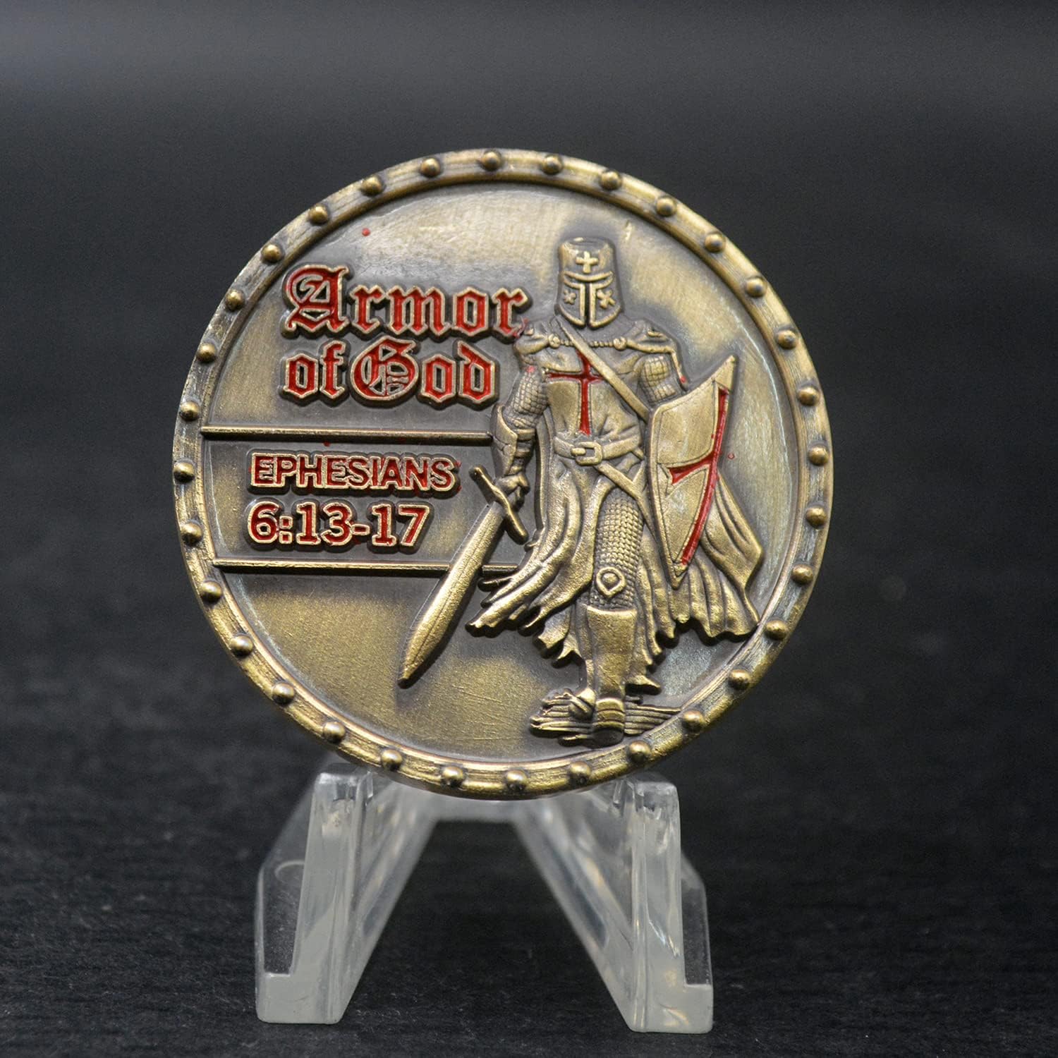 WOERDA Armor of God Challenge Coin EPH 6:13-17 3D Prayer Coin