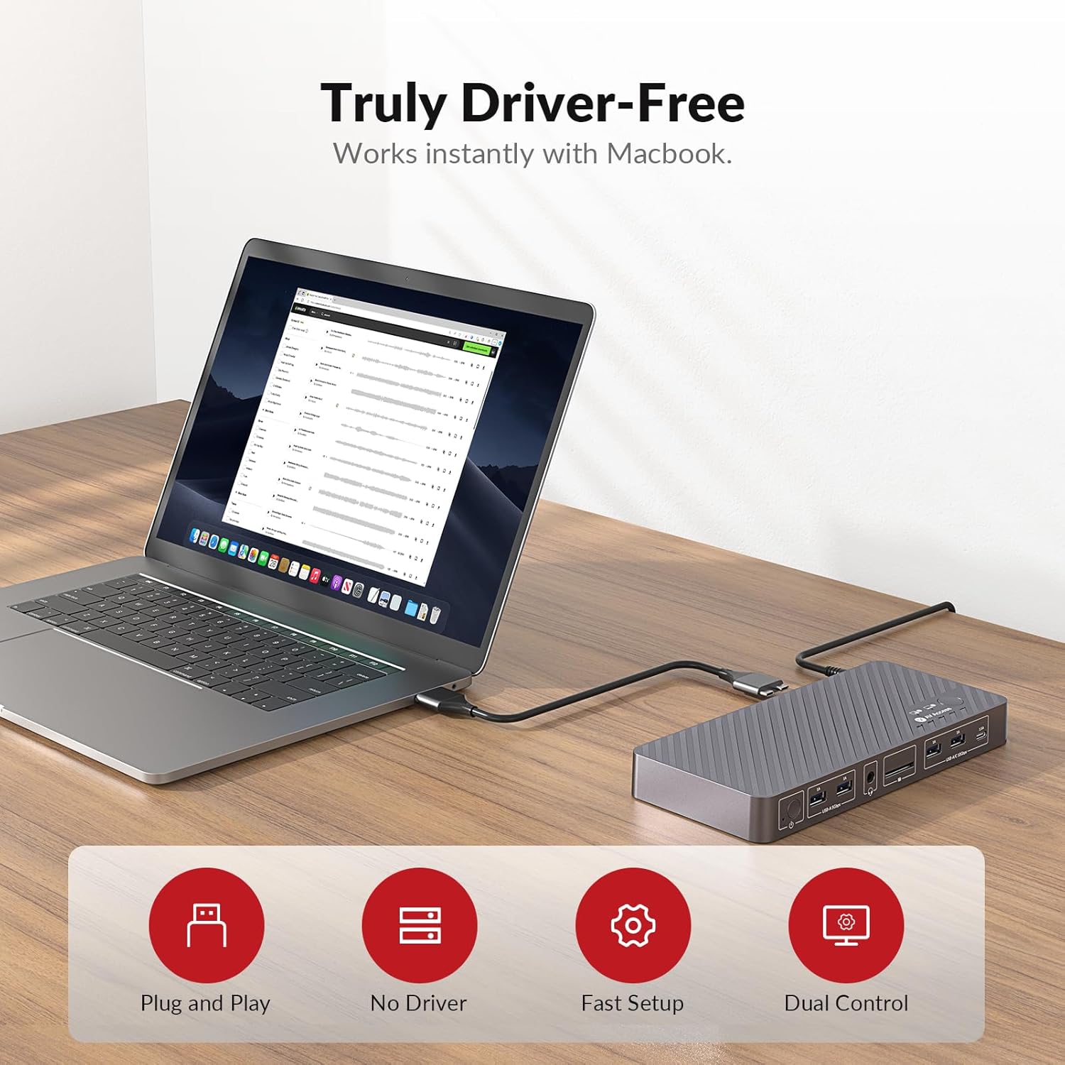 AV Access KVM Switch Docking Station for MacBook, USB-C KVM Switch 2 Monitors 2 Computers, 4K Dual HDMI Displays, 1 Laptop&1 Desktop Switching, Plug&Play, Ethernet, 100W Power Delivery, EDID Emulation