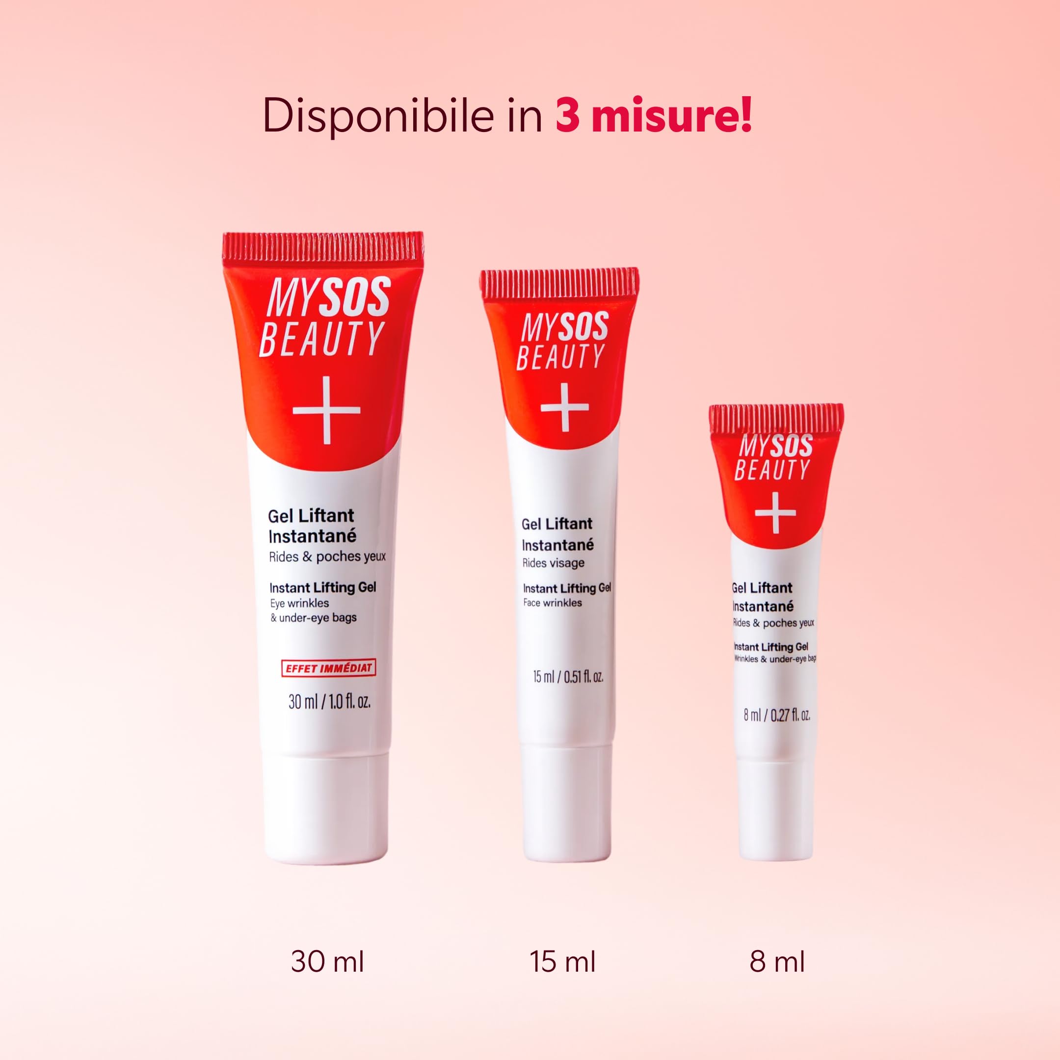 MYSOSBEAUTY - Correttore tasche e rughe, crema lifting temporanea per contorno occhi, anti-età, trattamento lifting istantaneo per 8 ore, riduce le tasche sotto gli occhi (15 ml)