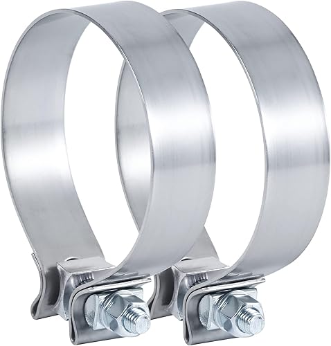 Abrazadera de escape de 2.125 pulgadas, abrazadera de banda de escape estrecha de 2 18 de acero inoxidable 304 (1 unidad)