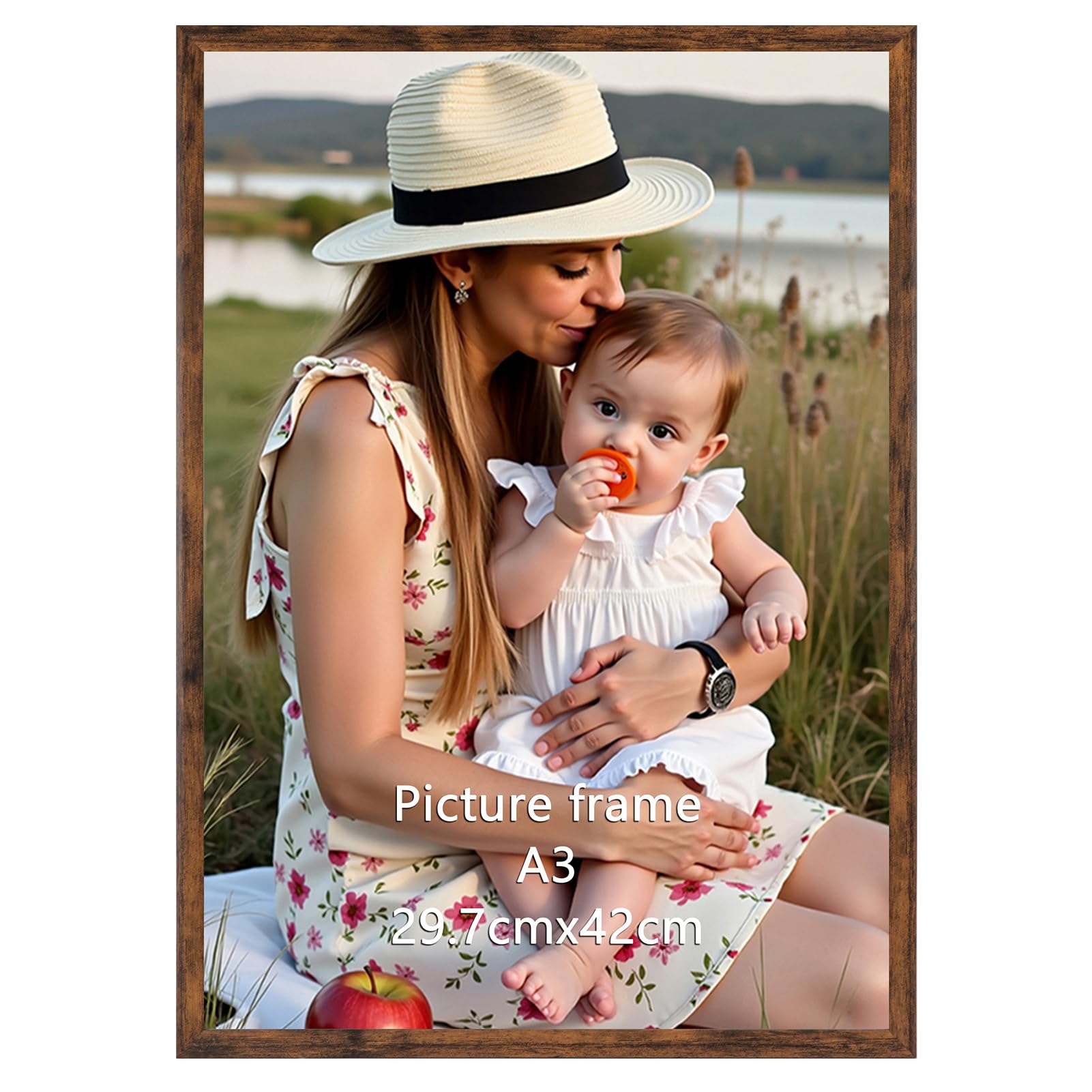 Ditwis Brown A3 Picture Frame Large Poster Frame For Horizontal Or Vertical Wall Display In Living Room, Office, Gallery