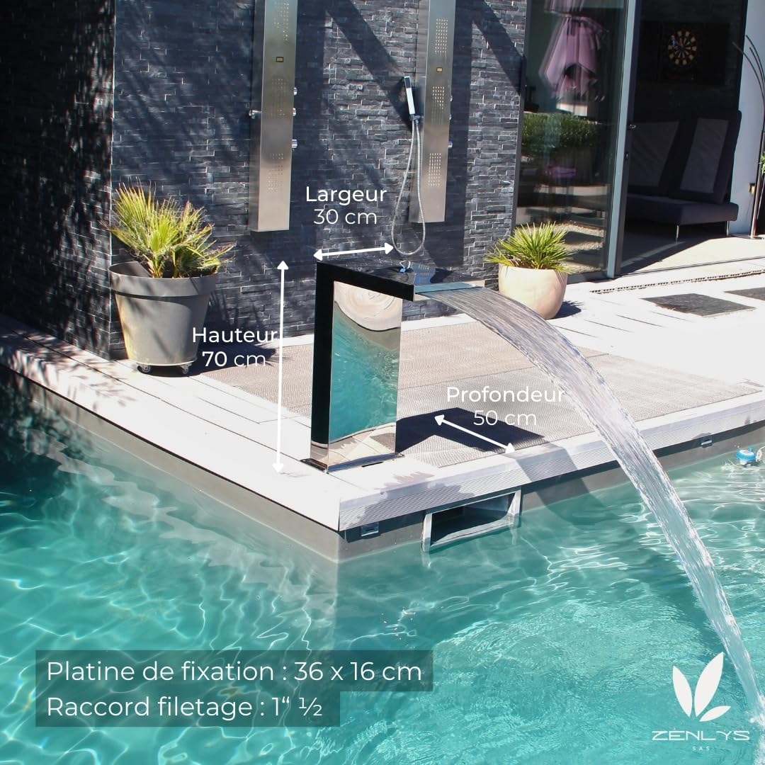 316 Fontaine Piscine Bassin Modèle Demi Cube Hauteur 70cm