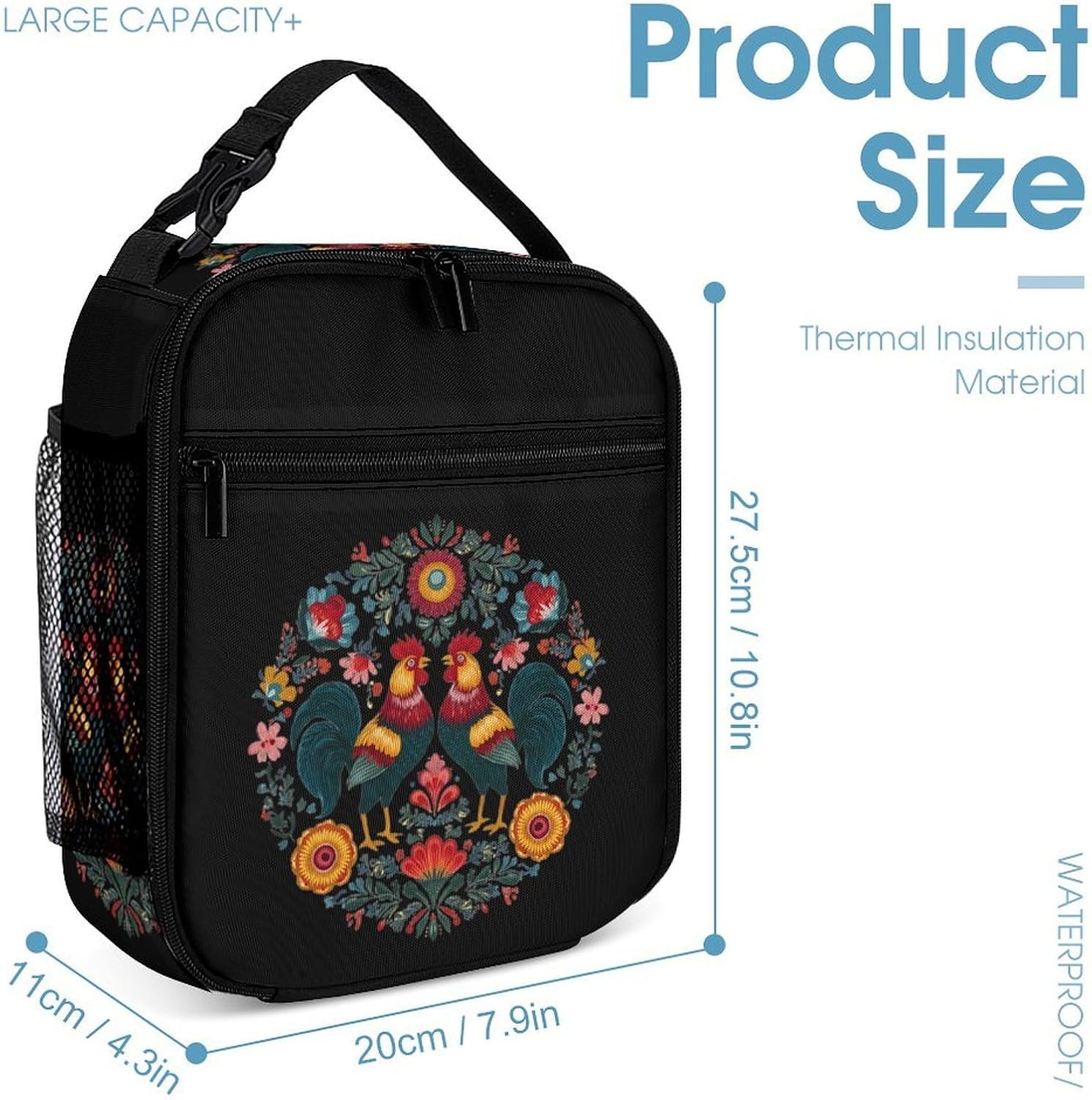 Polish Floral Folk Novelty Backpack Set with Lunch Bag Pencil Cases image 4