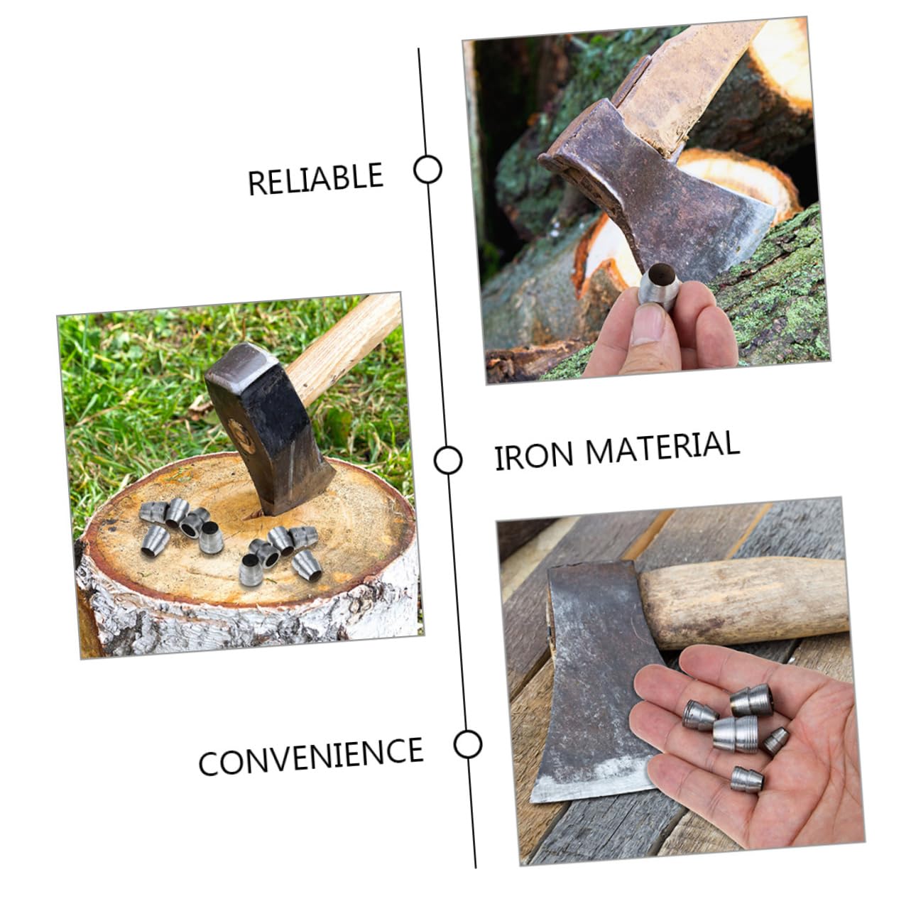KONTONTY 20pcs Ax Wedge Steel Handle Wedges Wedge for Reinforcing Wedge Round Handle Wedges Taper Wedges for Hammer Wedge Axe Repair Tool Round Wedge Metal Axe Wedge Metal Wedge Iron Silver