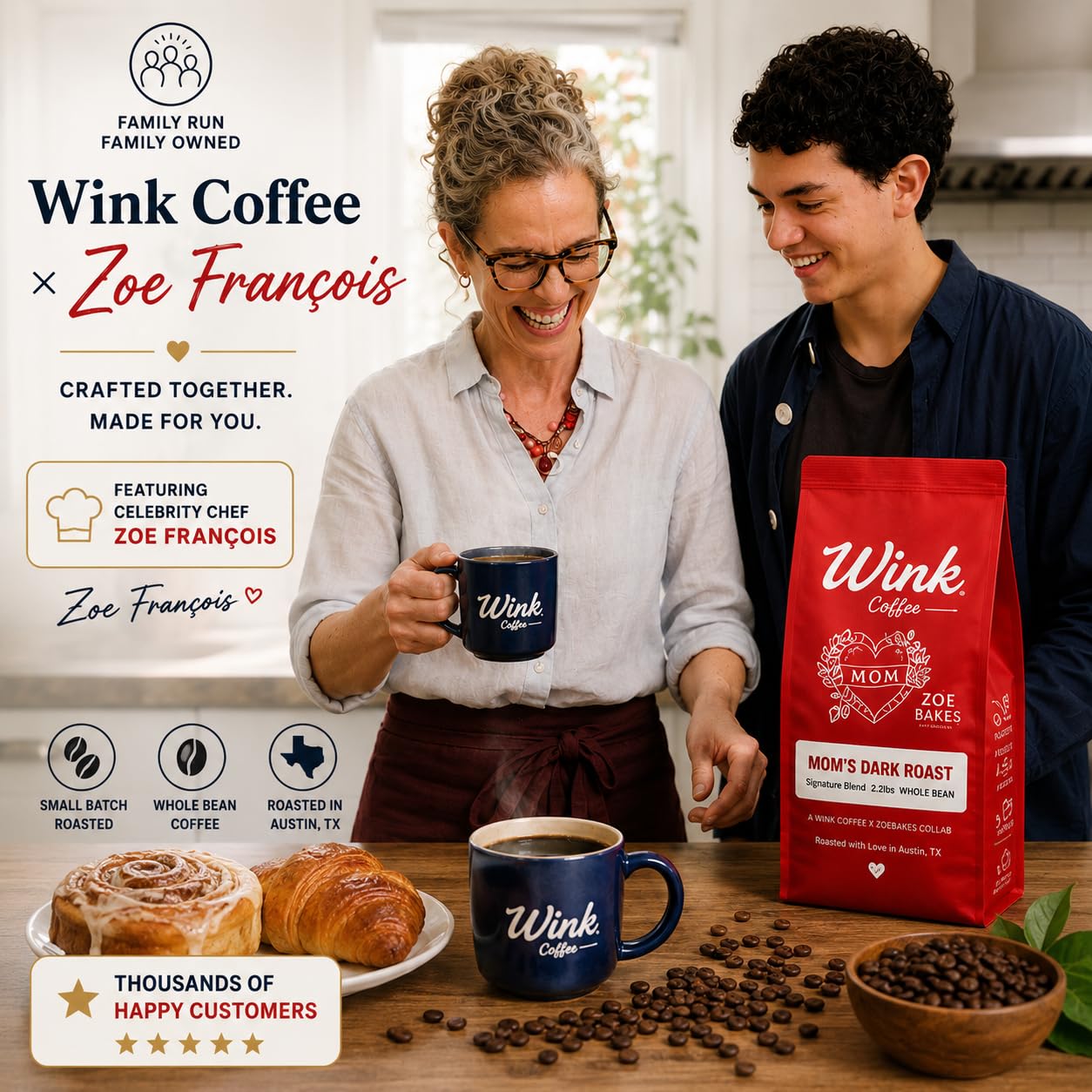 Wink Coffee Medium Dark Roast Espresso Whole Bean Coffee — image 2