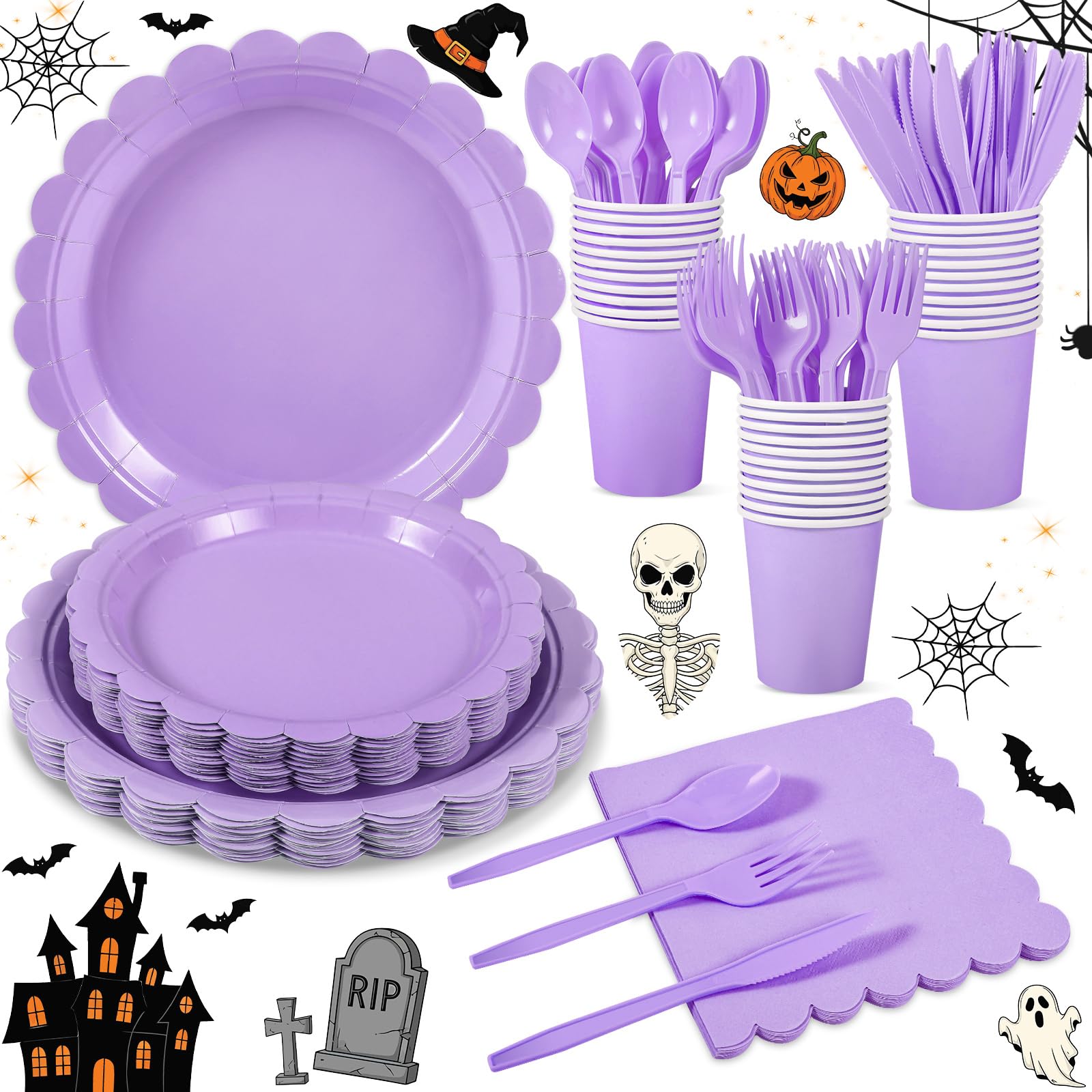 Sage Green Party Plates & Cups Set - 25 Piece -29