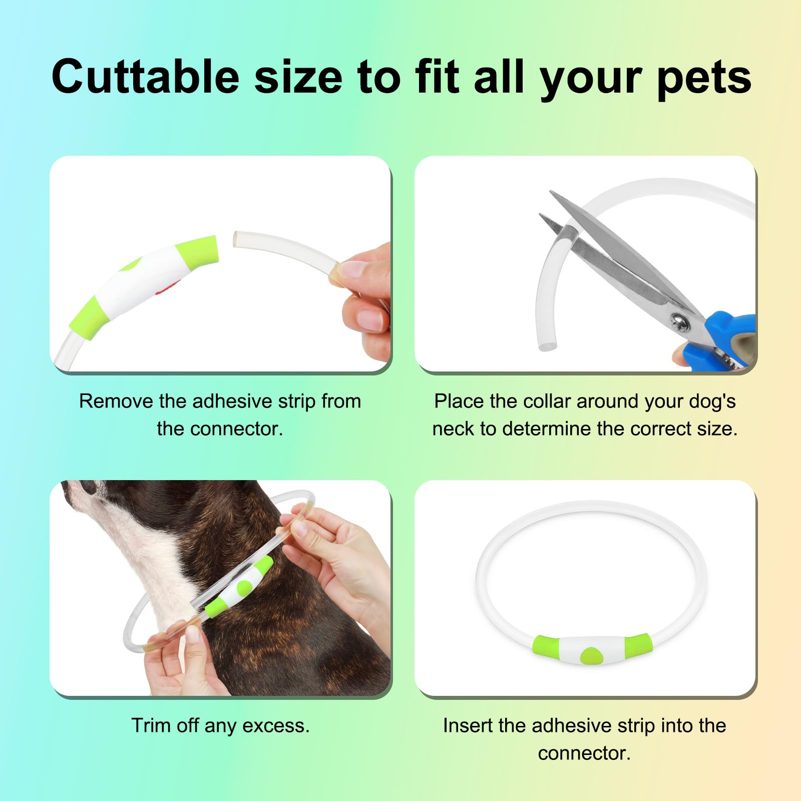 Collar de perro iluminado, collar LED impermeable para mascotas, recargable, luces brillantes de TPU para pasear por la noche (verde)