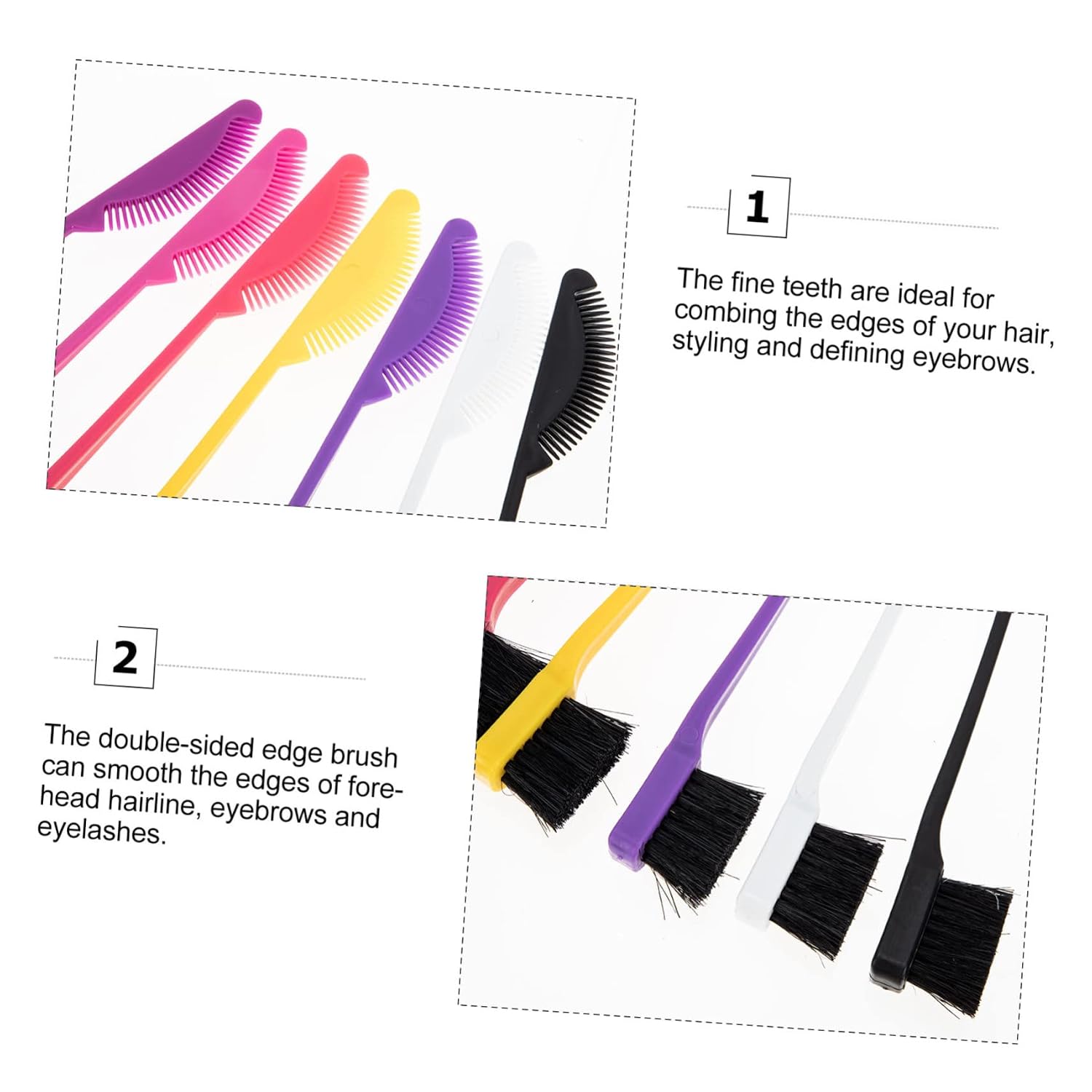 VICASKY 7pcs Dual-ended Eyebrow and Lash Brush Comb and Grooming Tool for Eyebrows Eyelashes and Hairline Styling for Precise Makeup Application and Hair Management