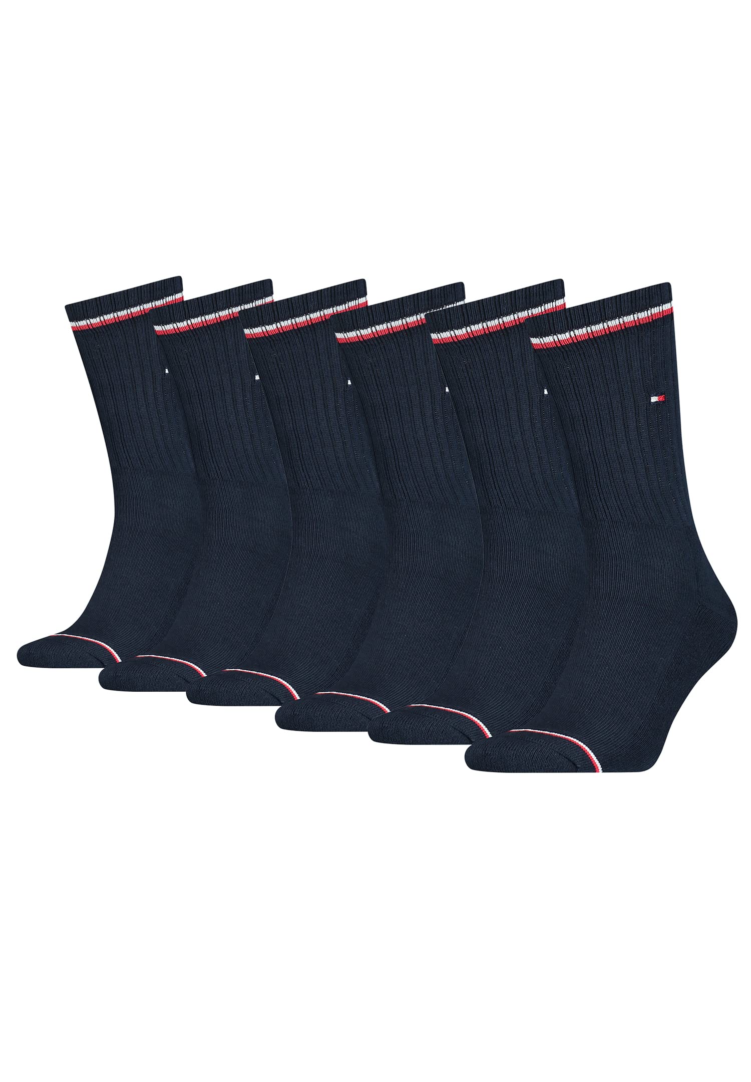 Tommy Hilfiger Herren Iconic Sportsocken Tennissocken 100001096 6 Paar, Größe:43-46, Artikel:-322 dark navy