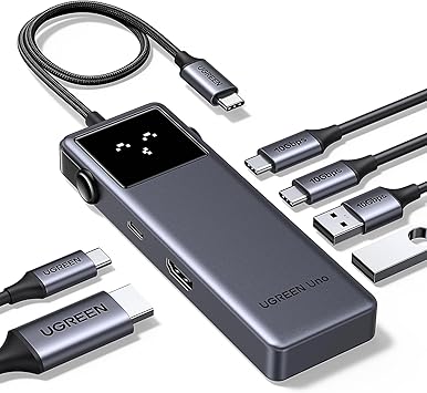 UGREEN Uno USB C Hub 5 Gbps, 4K@60Hz HDMI, LED Ekran, 2USB A ve 2USB C, PD 100W, iPhone 15, iPad Pro/Air, MacBook Pro/Air, Steam Deck vb. ile uyumludur.