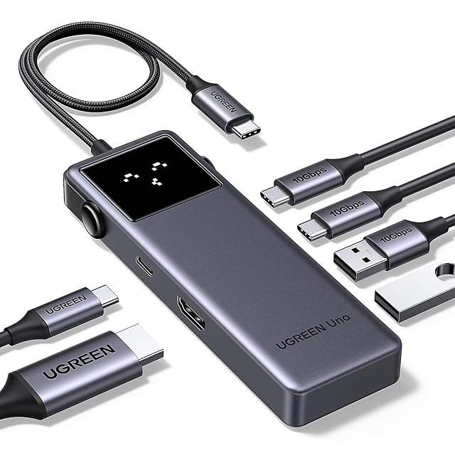 UGREEN Uno 6 in 1 USB-C Hub with 10Gbps USB-C USB-A Data Ports 4K 60Hz HDMI for MacBook