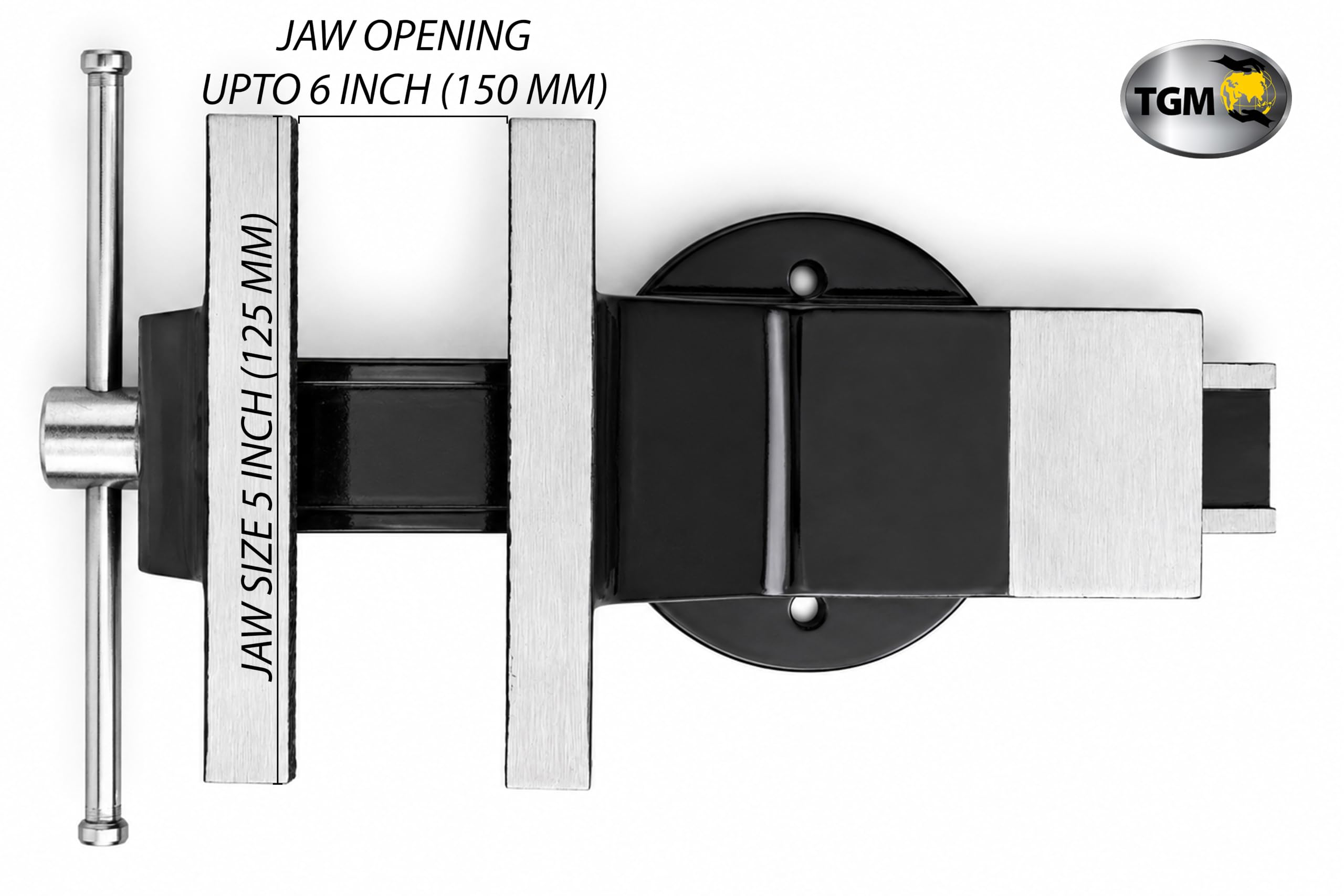 TGM METALLICS Heavy Duty Steel Bench Vice 5 Inch Fixed Base Steel Vise 125 MM Bench Clamp Tool Professional Blacksmith Multi Vice Tool Table Clamp 2