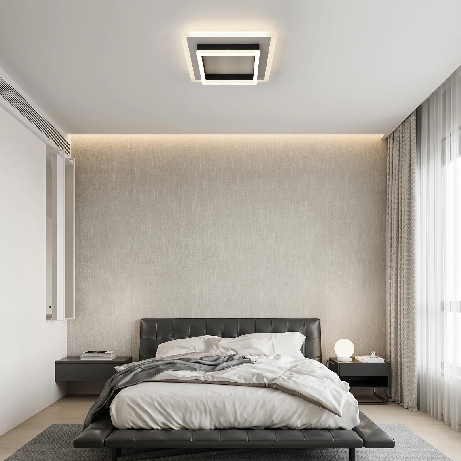 DELIPOP Plafonnier LED, 30W Lampe de Plafond Carré en Acrylique, Luminaire Plafonnier LED Moderne pour Chambre à Coucher, Salon, Couloir, Salle D'étude, 4500K Lumière Neutre
