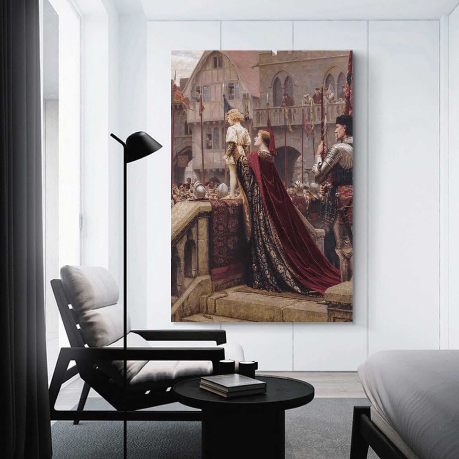 Junmoney Unframe-Style-15 Medieval Castle Scene Wall Decor Canvas Print, 20X30inch(50X75cm), For Flats, Guest Rooms Or Compact Rooms, A Simple Refresh For Blank Walls