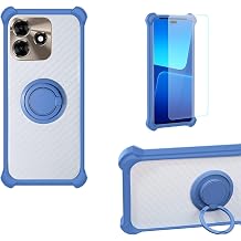 bojioderf Case Compatible for Sparx Ultra 8 Pro Phone Case Cover PC backplane + Silicone Soft Frame Cover [360 Metal Ring, Magnetic Car Mount] CSKB-LAN