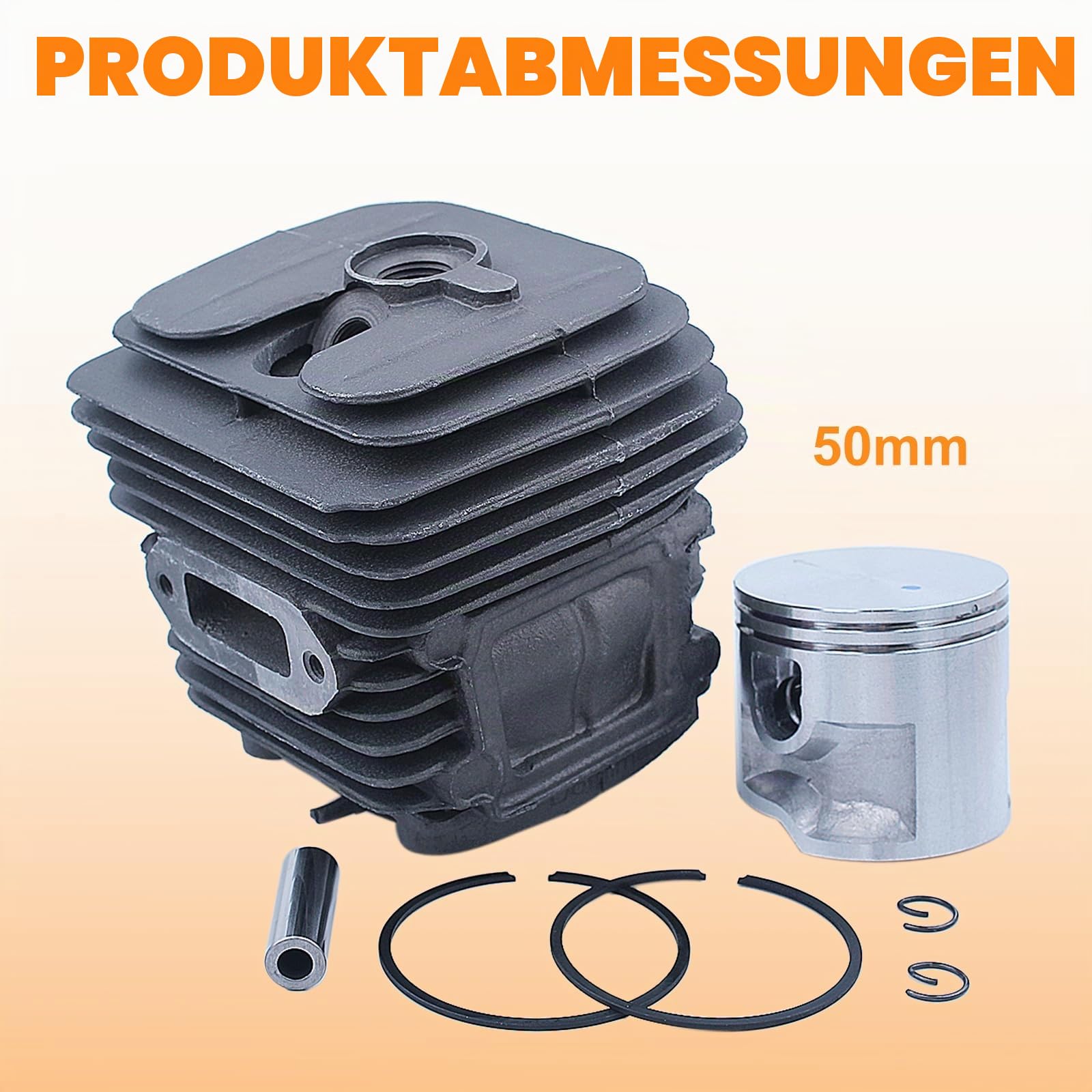 50 mm Kolben-Set Zylinder Kolben für Stihl TS410 TS420 TS 410 420, Mutter für Kettensägenstange, ersetzt 4238 020 1202