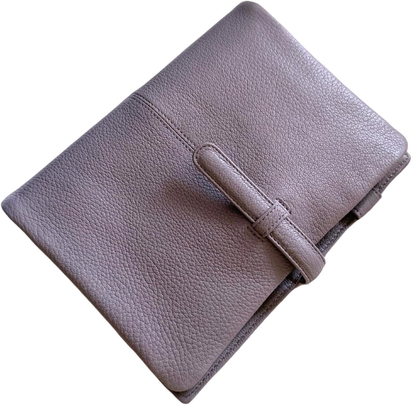 Burxxong A5 Genuine Goatskin Leather Journal Planner,Stalogy Rings Notebook with 30MM Binder Agenda Diary (Sage Green)