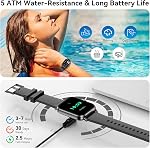 Smart Watch pour les hommes femmes, 1.83" HD Smartwatch écran tactile avec appel Bluetooth, 130+ Modes de sport Fitness Tracker avec moniteur de rythme cardiaque/douche, IP68 Montres étanches compatibles avec iOS Android