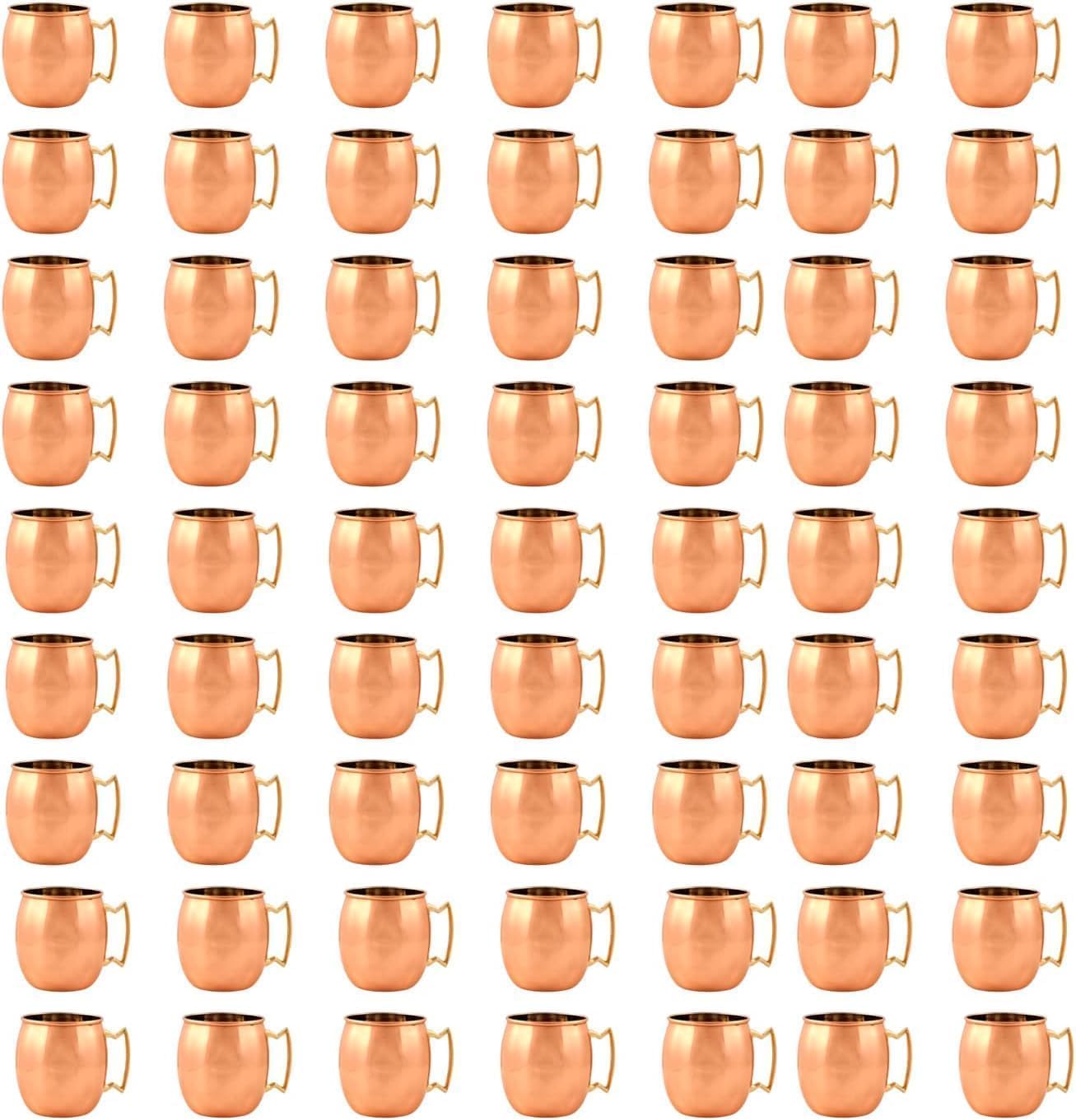 100% Pure Copper Mugs For Drinking | Copper Cups for Water Drinking | Cocktail,veer,wine,Party | Pure Copper Moscow Mule Mug Food Safe Gifts (100 piece) Capacity-300 ml-TSSI Handicraft