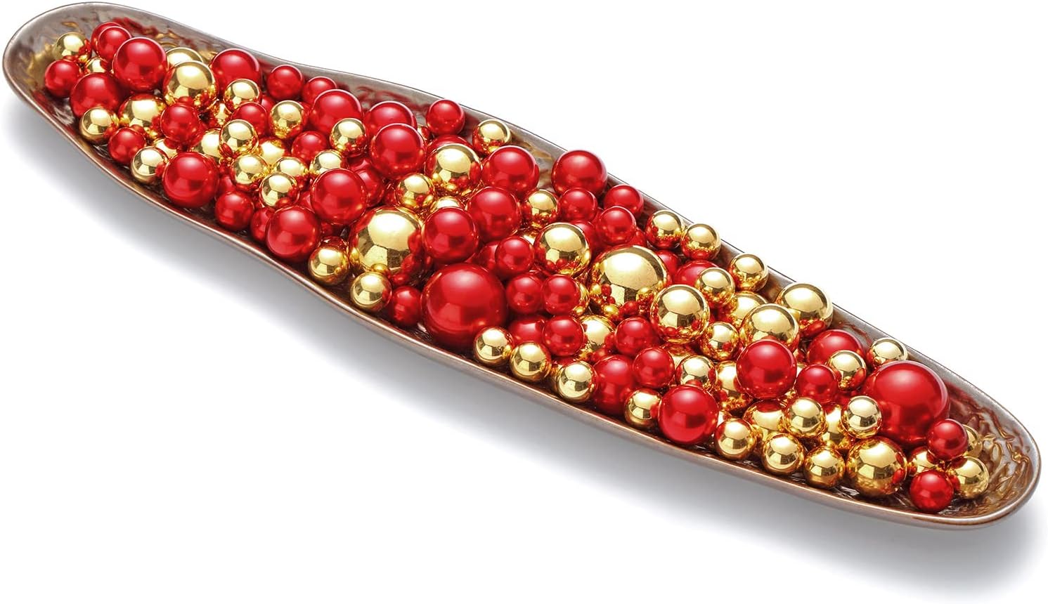 50 Pcs Gold Faux Pearls No Hole Plastic Beads Centerpieces Vase Filler Decorations, Ideal for Wedding Table Reception Birthday Party Holding Makeup Brushes Home Decor (Size:14/20/30mm)