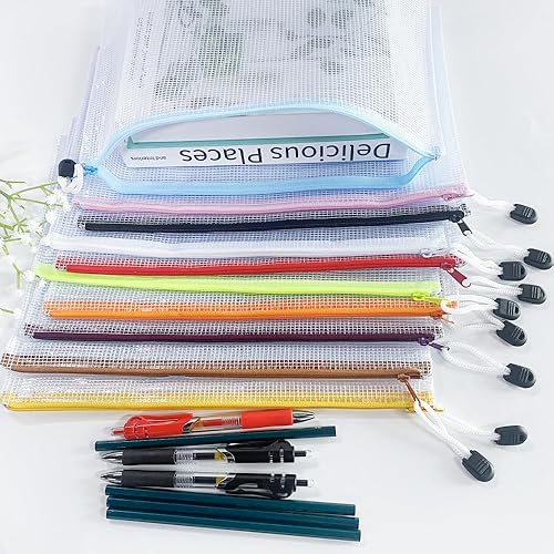 Miniatura 5 de TotePrint - Paquete de 10 carpetas sobre de cloruro de polivinilo transparente, impermeable, con cremallera, para el hogar, el trabajo, la oficina