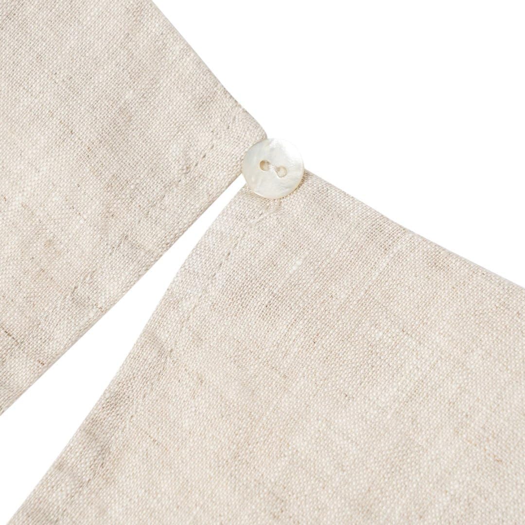 Amazhiyu Womens 100% Linen Summer V Neck Sleeveless Back Keyhole Mini Tank Dress - Image 5