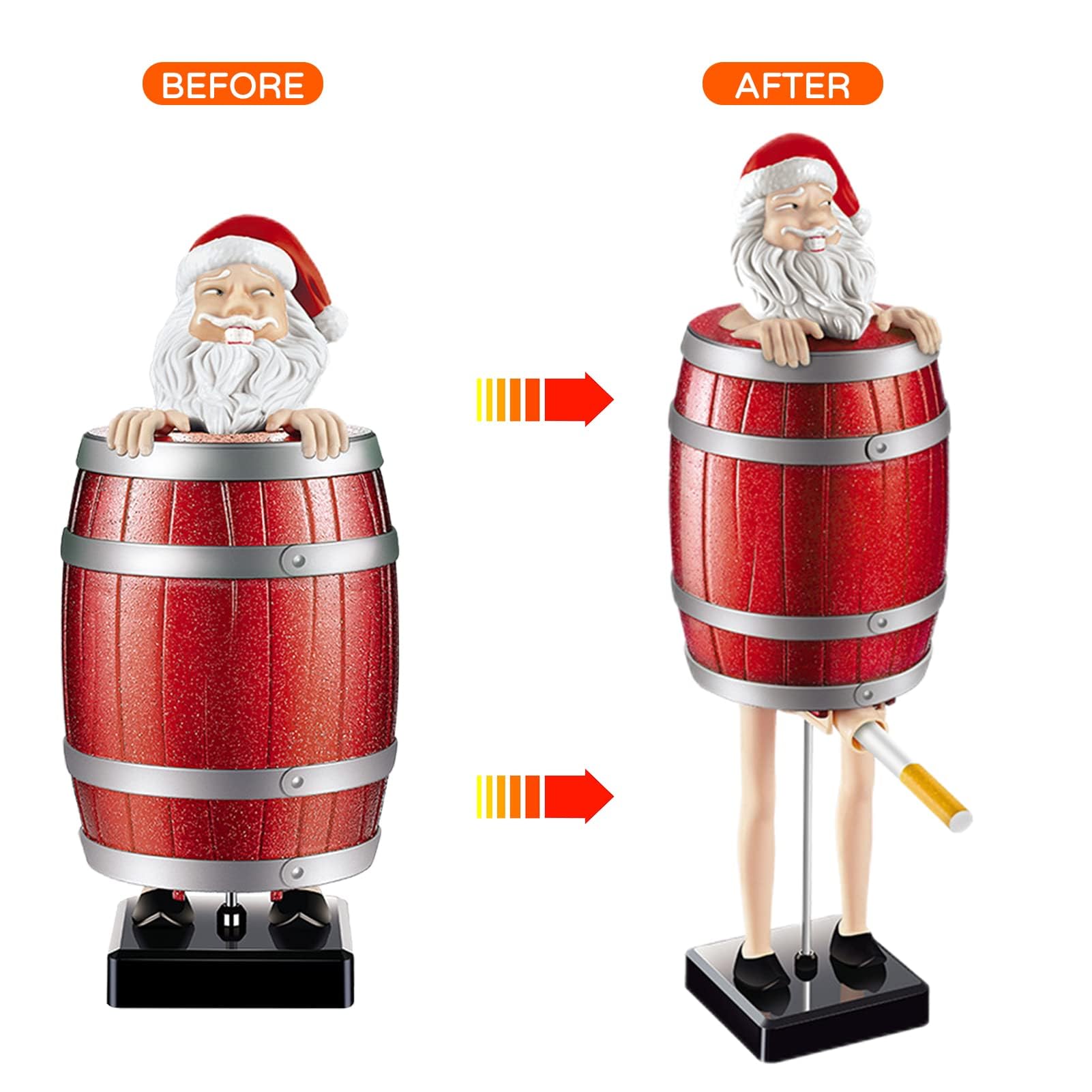 Distributeur Cigarette Pere Noel, Drôle Pere Noël Distributeur Cigarette Pop Up, Tonneau De Bois Étui à Cigarettes, Porte Cigarette Pour Fête Noël Décoration D'intérieur (Père Noël)