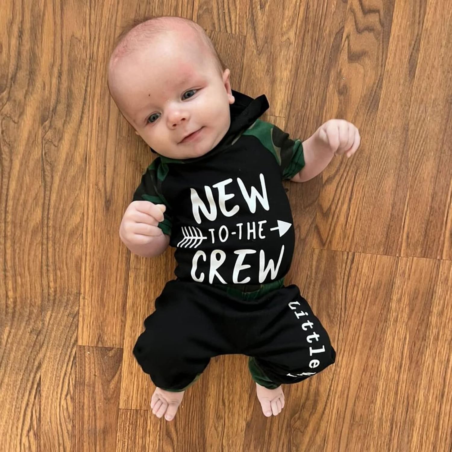 HINTINA Preemie Newborn Infant Baby Boys Clothes Bodysuit Hooded Romper Pants Set Spring Hoodie Outfit - Image 2