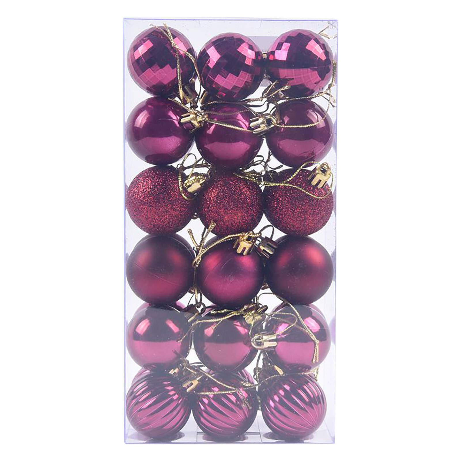 Christmas Baubles 36PCS 40mm Xmas Tree Bauble Hanging Loop Shatterproof Ornamets Personalised Navy Blue Christmas Decorations, Pink Green White Gold Silver Navy Red Baubles — image 1