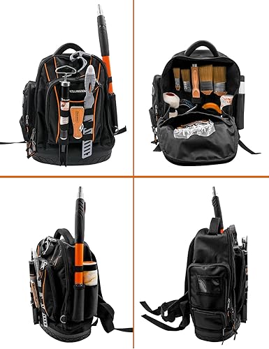 Miniatura 2 de ROLLINGDOG Mochila para pintor – Mochila multifuncional resistente para herramientas que se adapta a todas las herramientas de pintura y bricolaje,