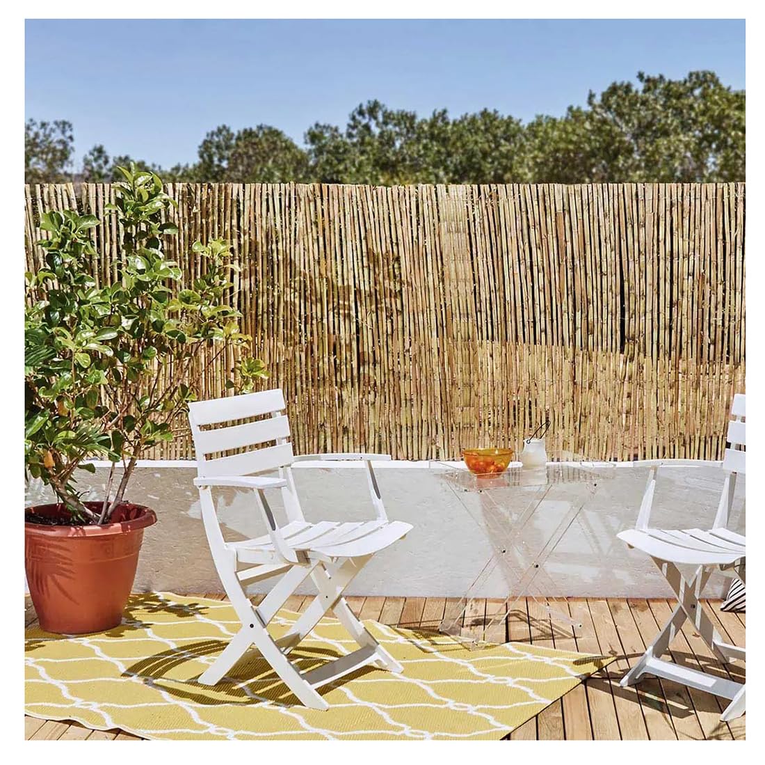 Acomoda Textil – Valla Natural Cañizo de Bambú Partido para Ocultación y Decoración de Ambientes. Rollo Protector Visual y Privacidad para Balcón, Jardín y Patio. (1x3 metros)